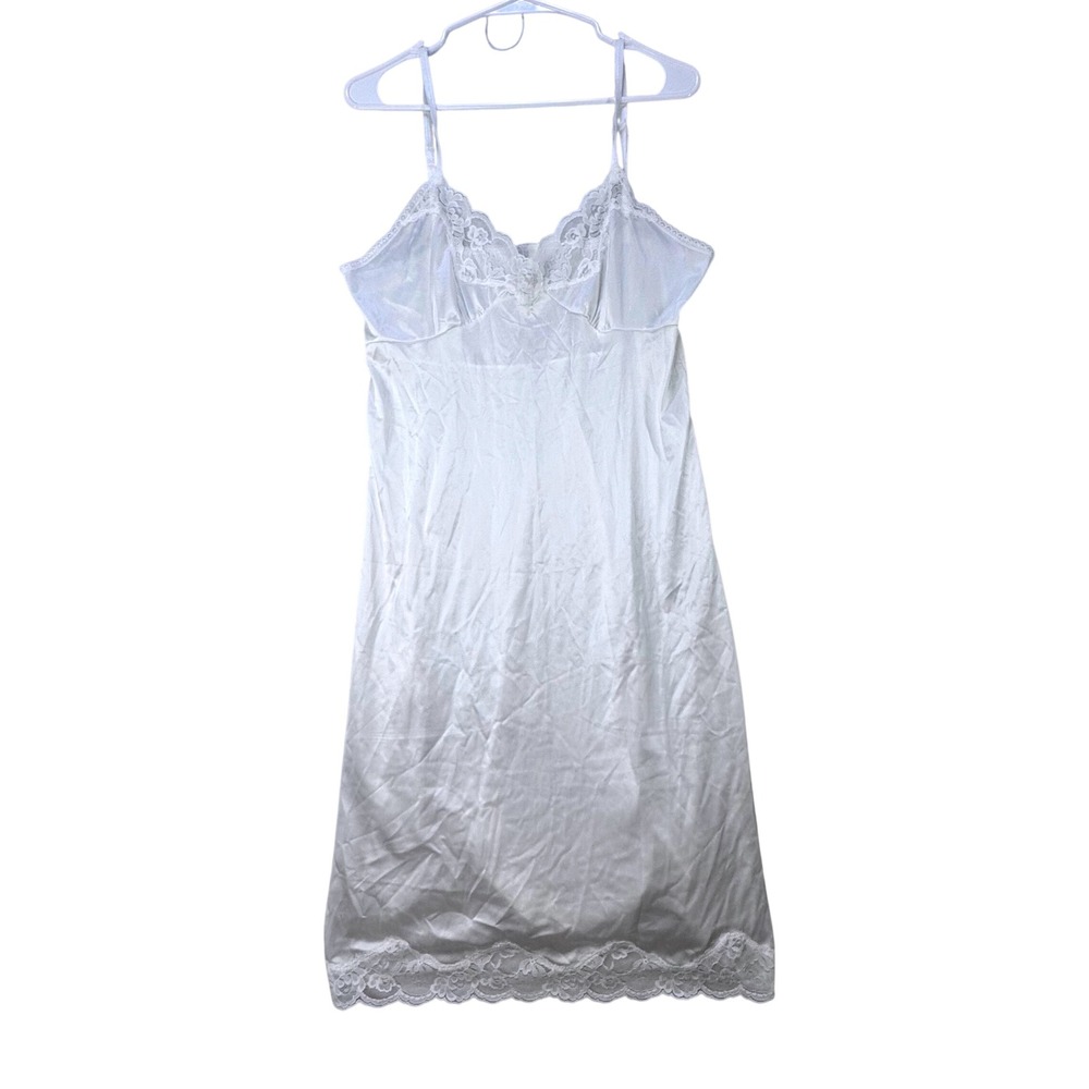 VTG Bestform Full Slip Dress Womens 34 White Lace Antron III Nylon‎ Coquette
